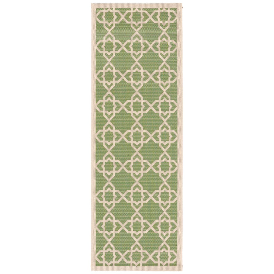 SAFAVIEH Indoor Outdoor CY6032-244 Courtyard Green / Beige Rug Image 1