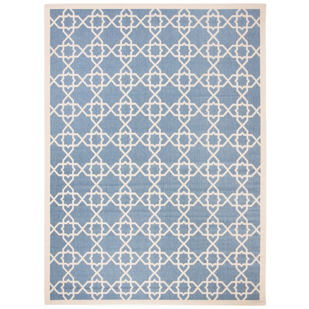 SAFAVIEH Indoor Outdoor CY6032-243 Courtyard Blue / Beige Rug Image 1