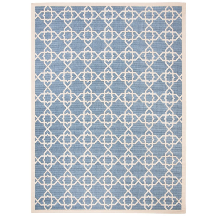 SAFAVIEH Indoor Outdoor CY6032-243 Courtyard Blue / Beige Rug Image 1