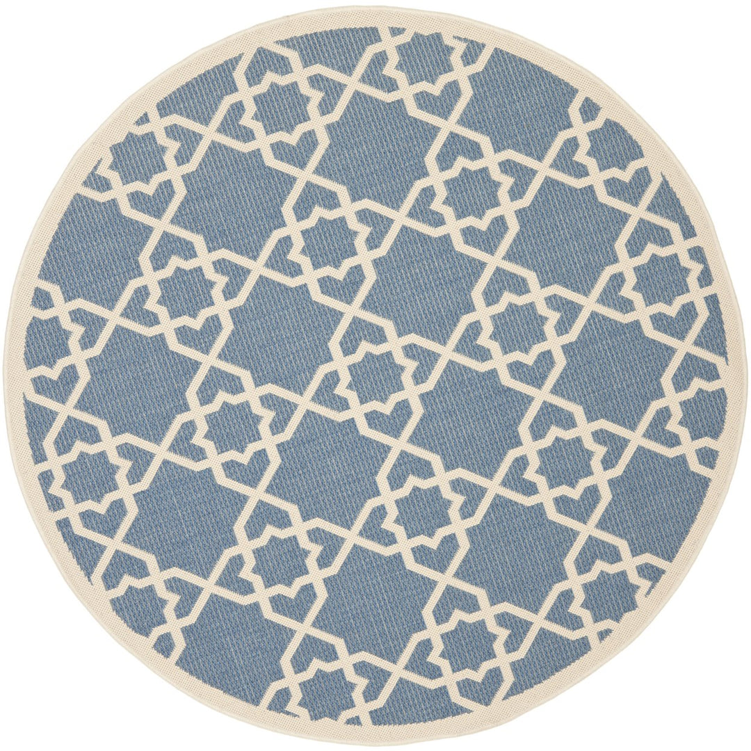 SAFAVIEH Indoor Outdoor CY6032-243 Courtyard Blue / Beige Rug Image 1