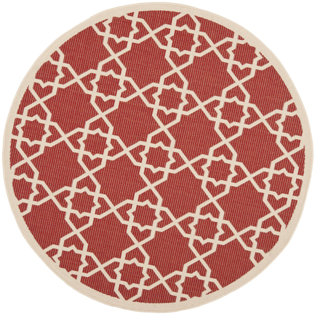 SAFAVIEH Outdoor CY6032-248 Courtyard Red / Beige Rug Image 1