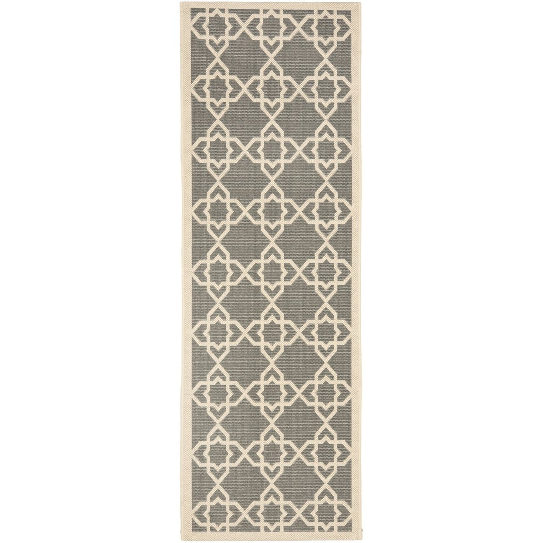 SAFAVIEH Indoor Outdoor CY6032-246 Courtyard Grey / Beige Rug Image 1