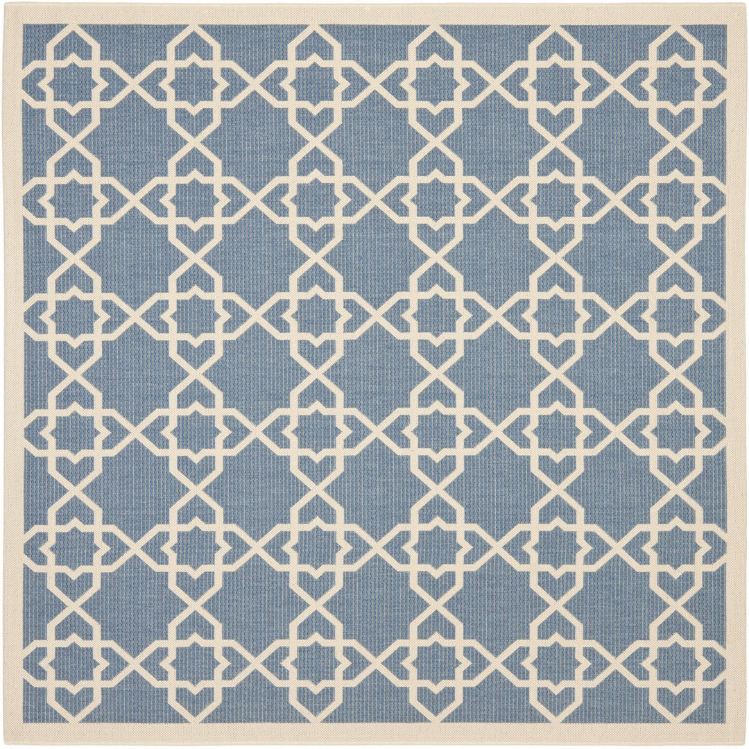 SAFAVIEH Indoor Outdoor CY6032-243 Courtyard Blue / Beige Rug Image 1