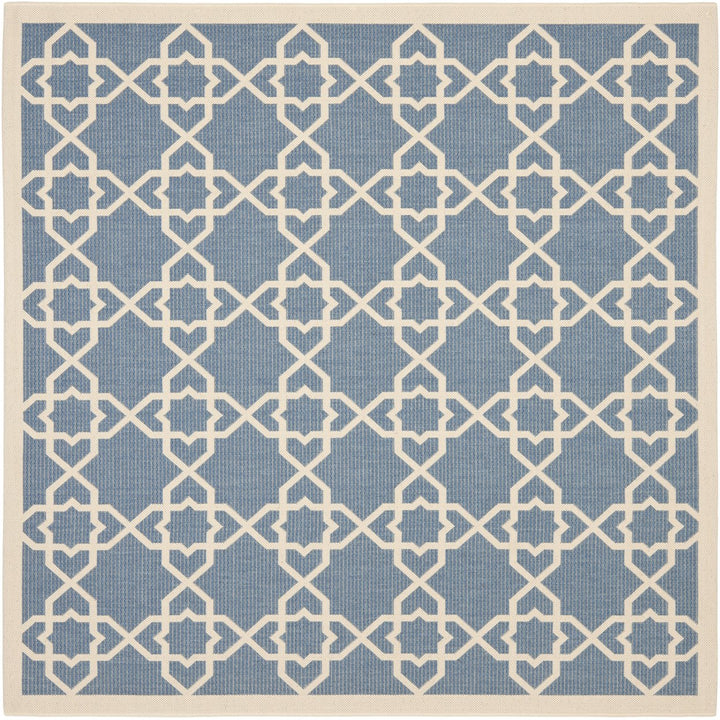 SAFAVIEH Indoor Outdoor CY6032-243 Courtyard Blue / Beige Rug Image 1