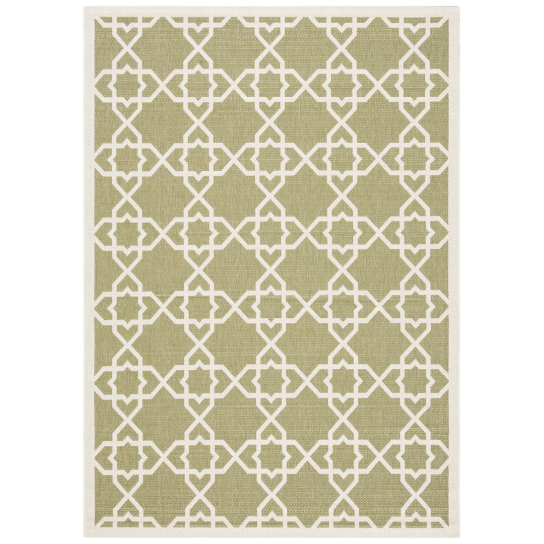 SAFAVIEH Indoor Outdoor CY6032-244 Courtyard Green / Beige Rug Image 1