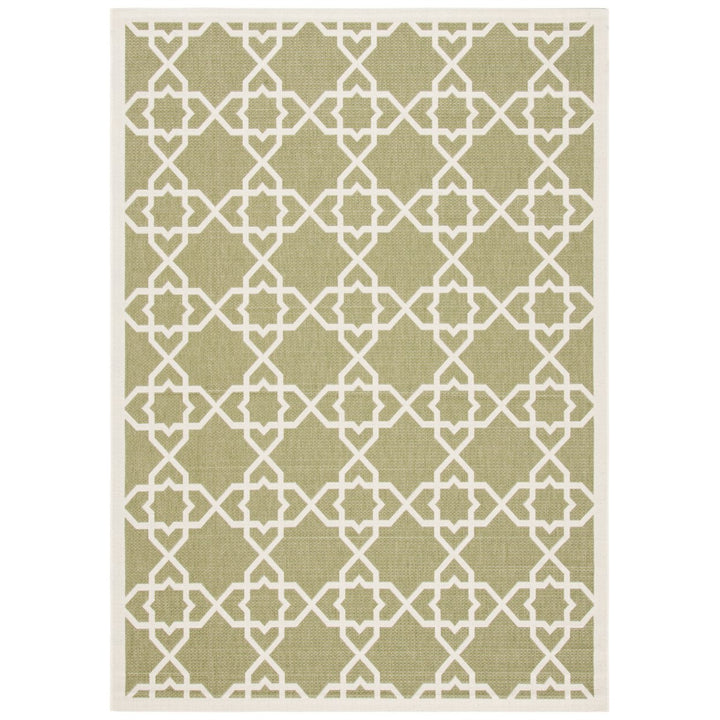 SAFAVIEH Indoor Outdoor CY6032-244 Courtyard Green / Beige Rug Image 1