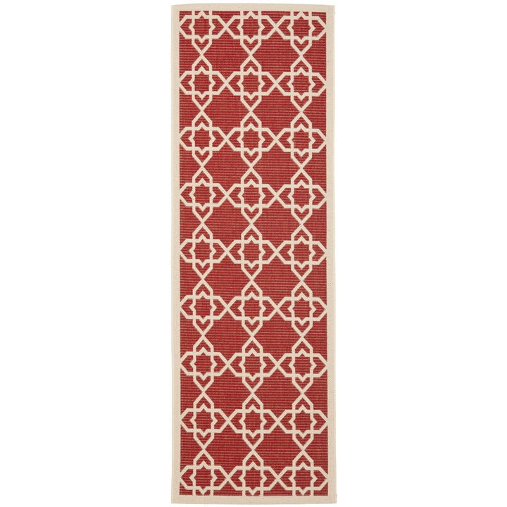 SAFAVIEH Outdoor CY6032-248 Courtyard Red / Beige Rug Image 1