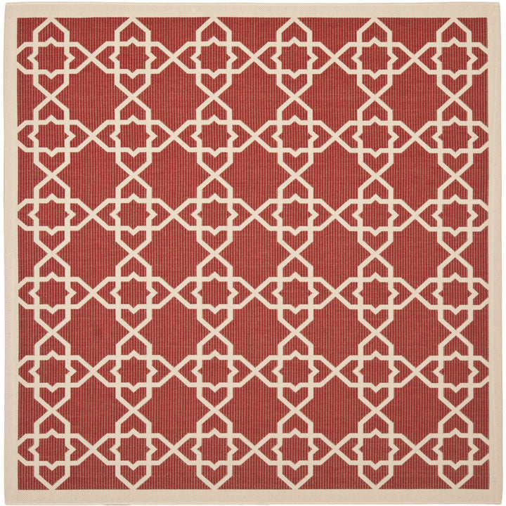 SAFAVIEH Outdoor CY6032-248 Courtyard Red / Beige Rug Image 1