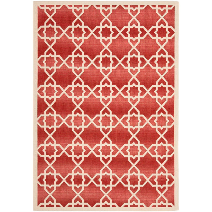 SAFAVIEH Outdoor CY6032-248 Courtyard Red / Beige Rug Image 1