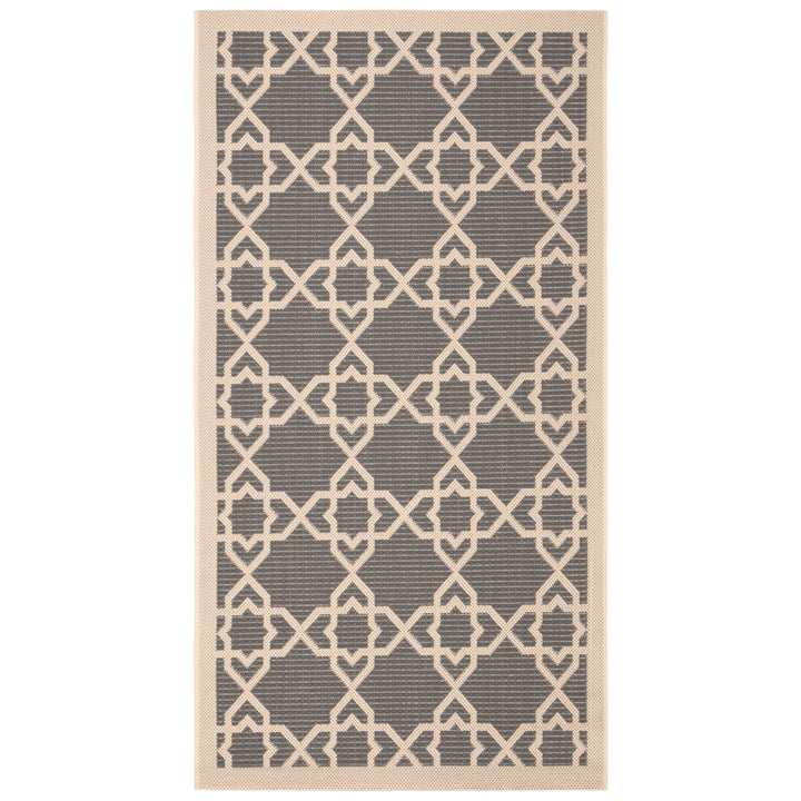 SAFAVIEH Indoor Outdoor CY6032-246 Courtyard Grey / Beige Rug Image 1