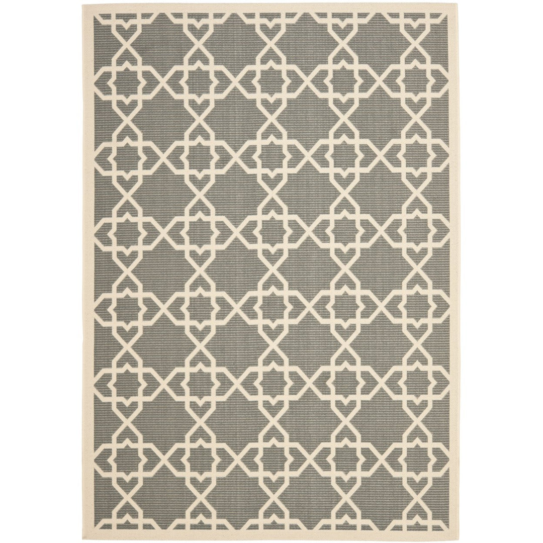 SAFAVIEH Indoor Outdoor CY6032-246 Courtyard Grey / Beige Rug Image 1