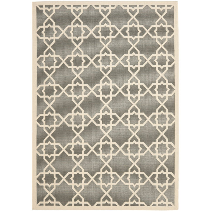 SAFAVIEH Indoor Outdoor CY6032-246 Courtyard Grey / Beige Rug Image 1