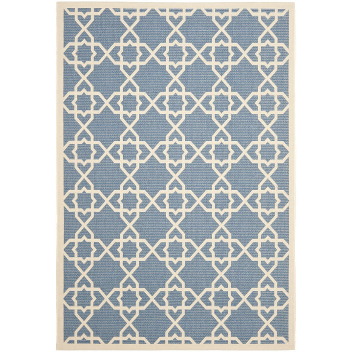 SAFAVIEH Indoor Outdoor CY6032-243 Courtyard Blue / Beige Rug Image 1