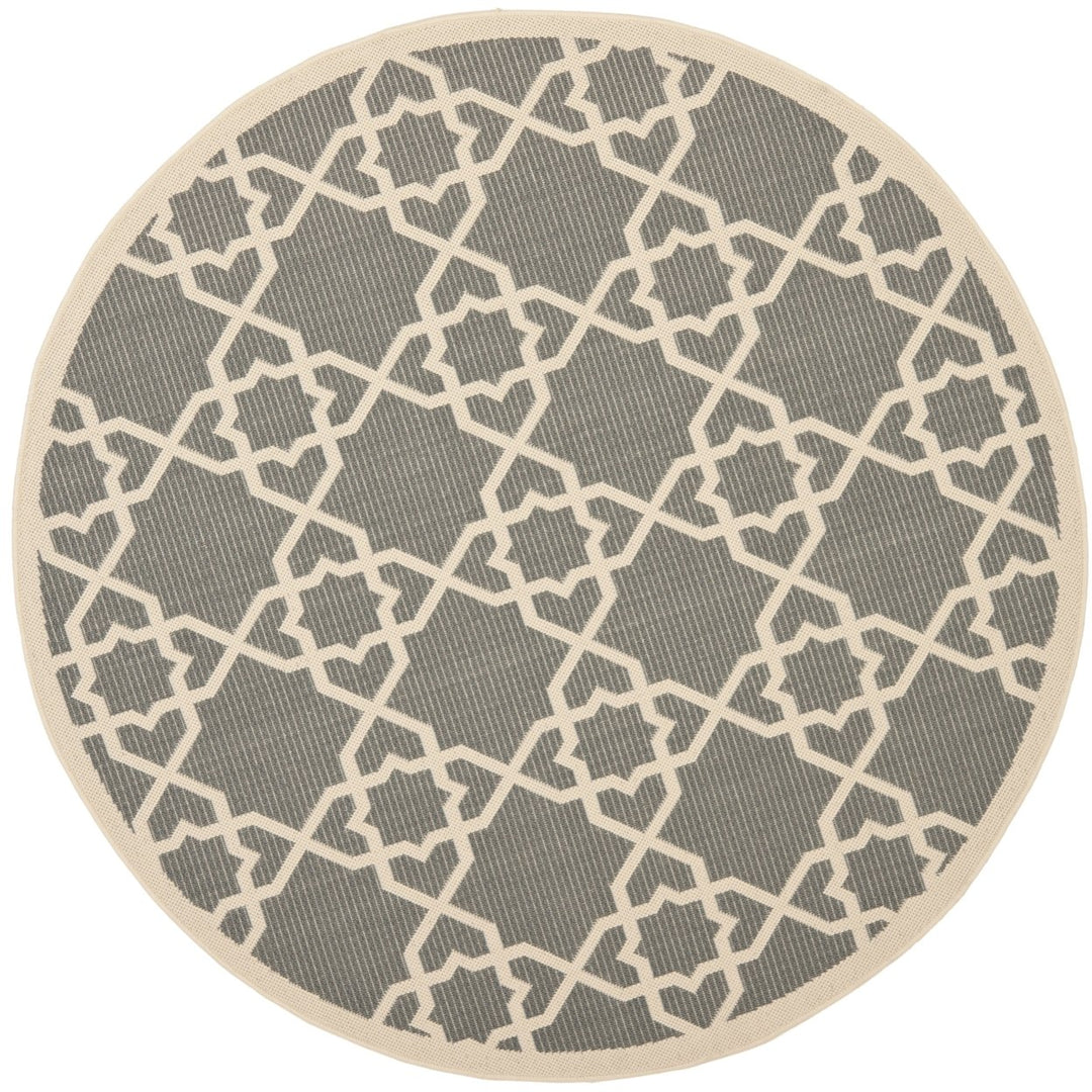 SAFAVIEH Indoor Outdoor CY6032-246 Courtyard Grey / Beige Rug Image 1