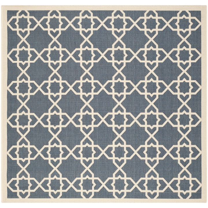 SAFAVIEH Indoor Outdoor CY6032-268 Courtyard Navy / Beige Rug Image 1