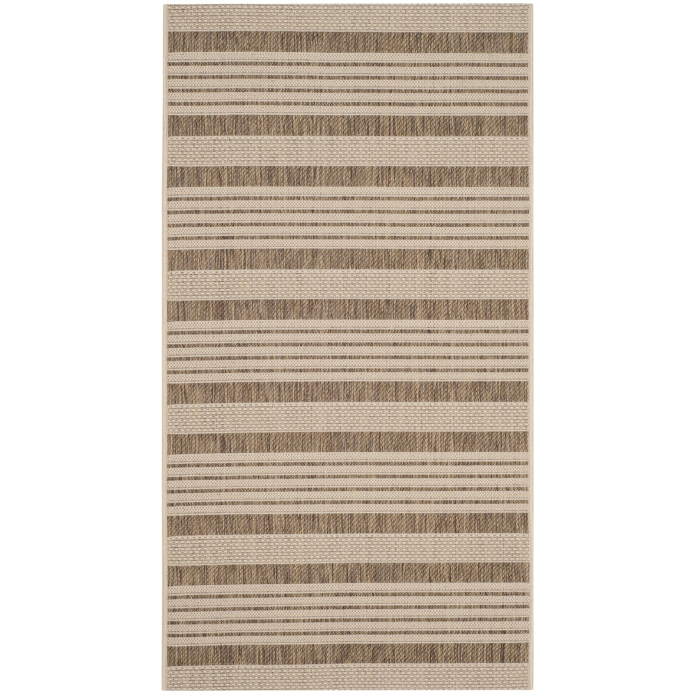 SAFAVIEH Indoor Outdoor CY6062-242 Courtyard Brown / Bone Rug Image 2