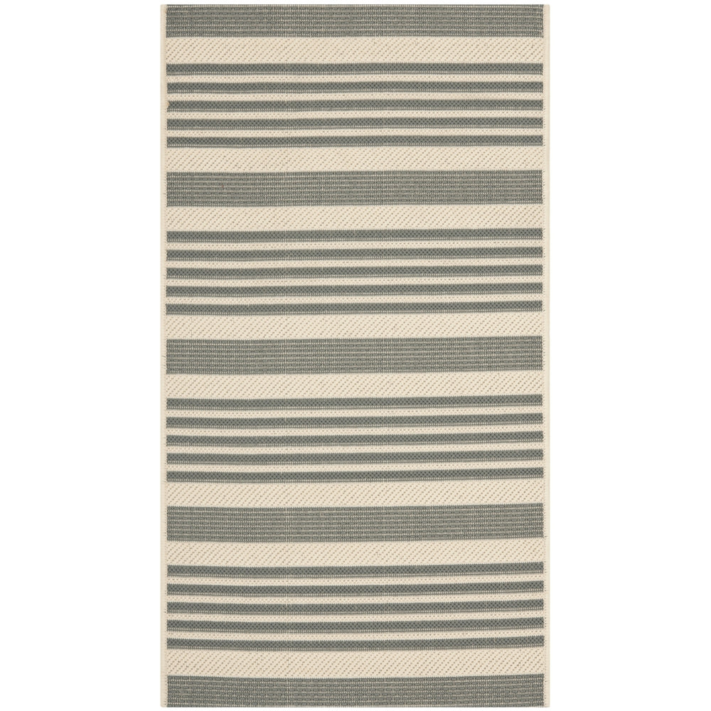 SAFAVIEH Outdoor CY6062-236 Courtyard Grey / Bone Rug Image 2