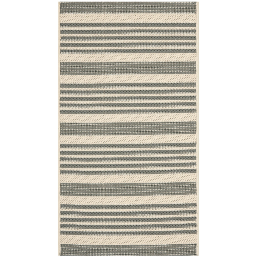 SAFAVIEH Outdoor CY6062-236 Courtyard Grey / Bone Rug Image 2