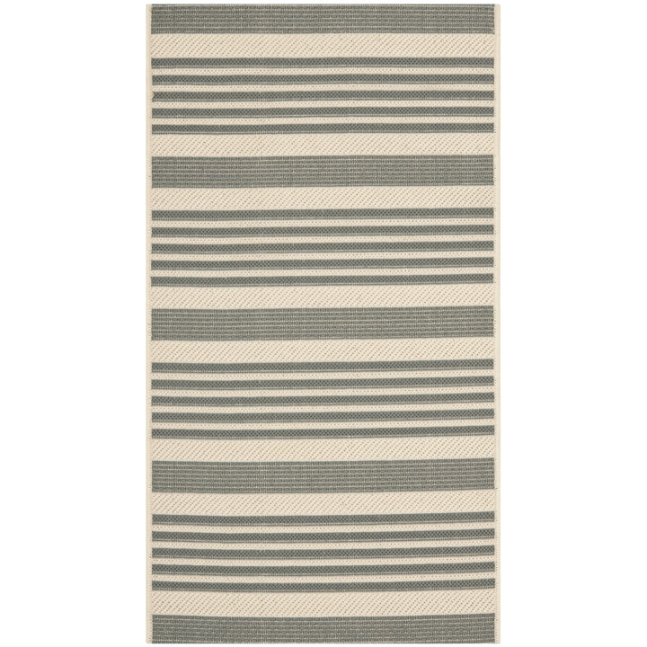 SAFAVIEH Outdoor CY6062-236 Courtyard Grey / Bone Rug Image 2