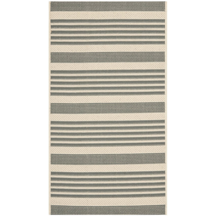 SAFAVIEH Outdoor CY6062-236 Courtyard Grey / Bone Rug Image 1