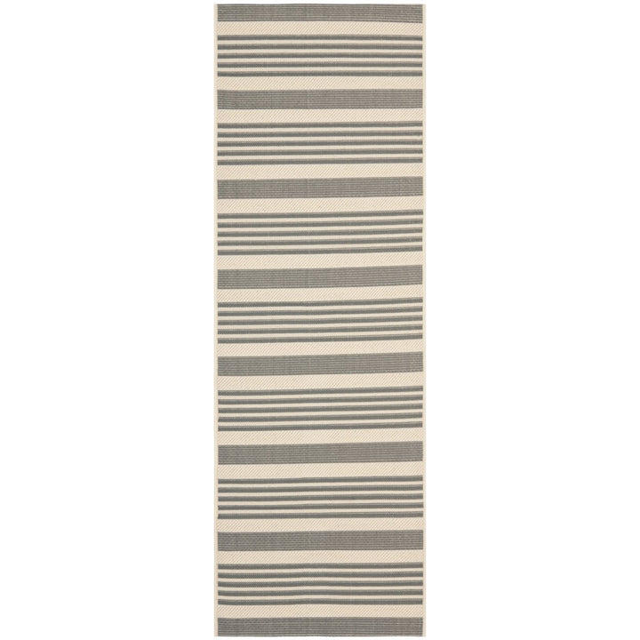 SAFAVIEH Outdoor CY6062-236 Courtyard Grey / Bone Rug Image 1