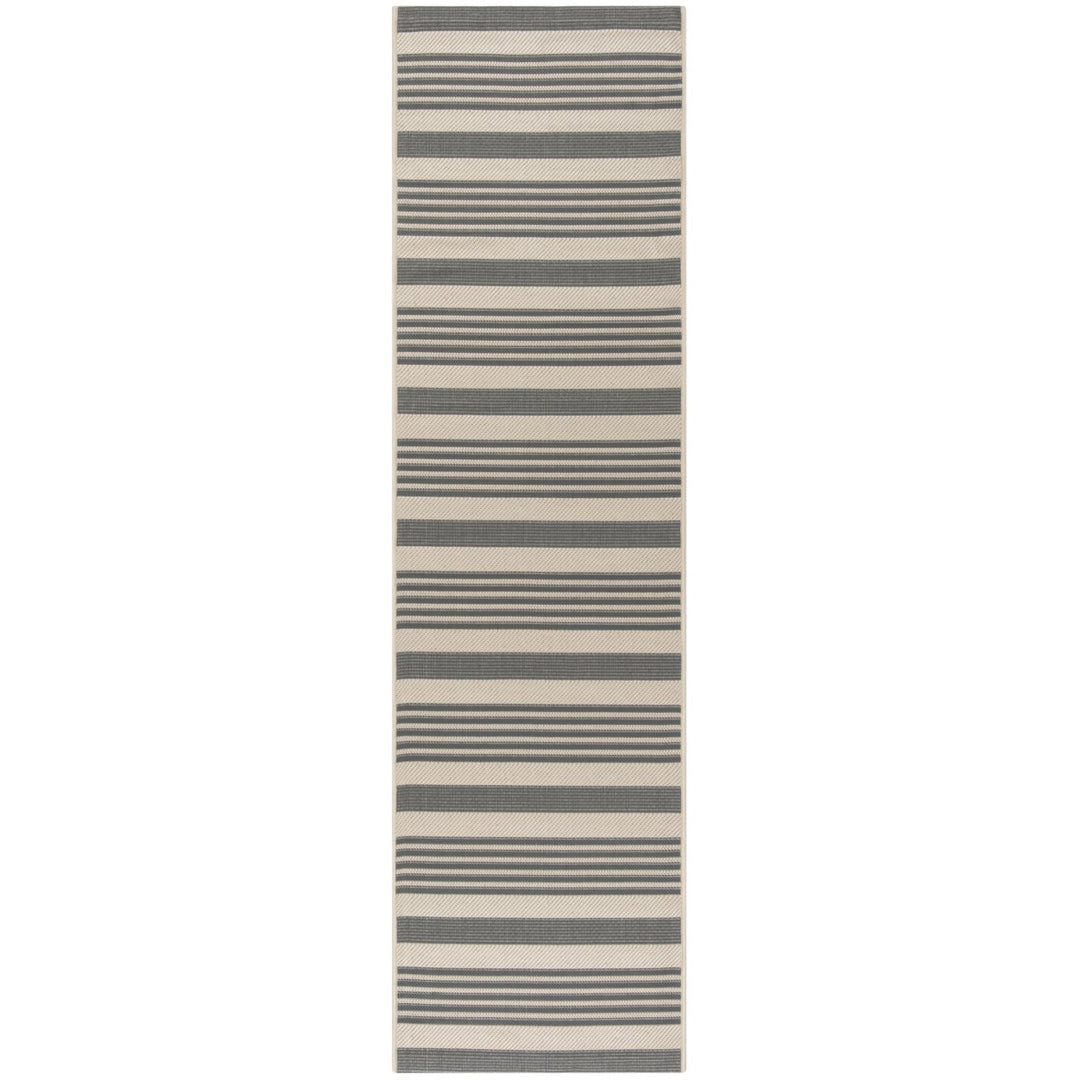 SAFAVIEH Outdoor CY6062-236 Courtyard Grey / Bone Rug Image 1