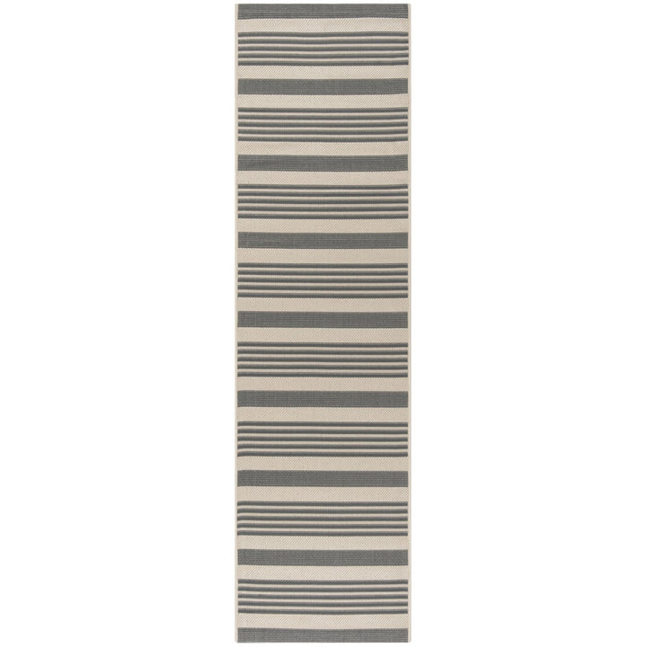 SAFAVIEH Outdoor CY6062-236 Courtyard Grey / Bone Rug Image 1