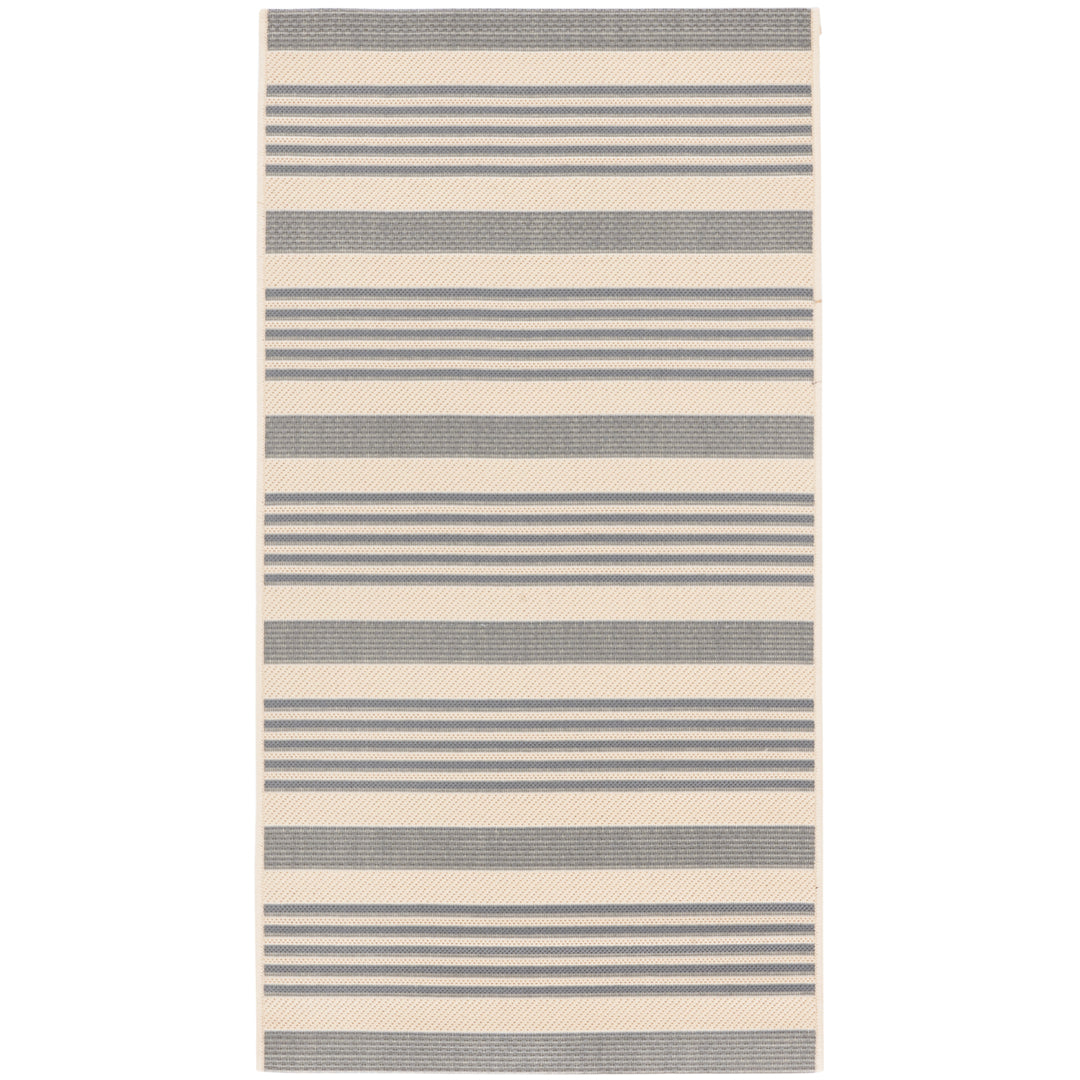 SAFAVIEH Outdoor CY6062-236 Courtyard Grey / Bone Rug Image 5