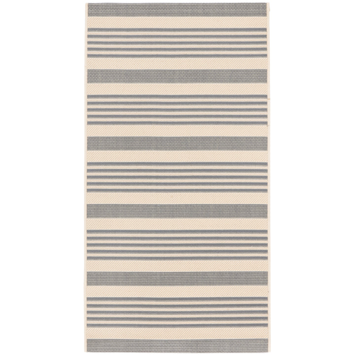 SAFAVIEH Outdoor CY6062-236 Courtyard Grey / Bone Rug Image 5