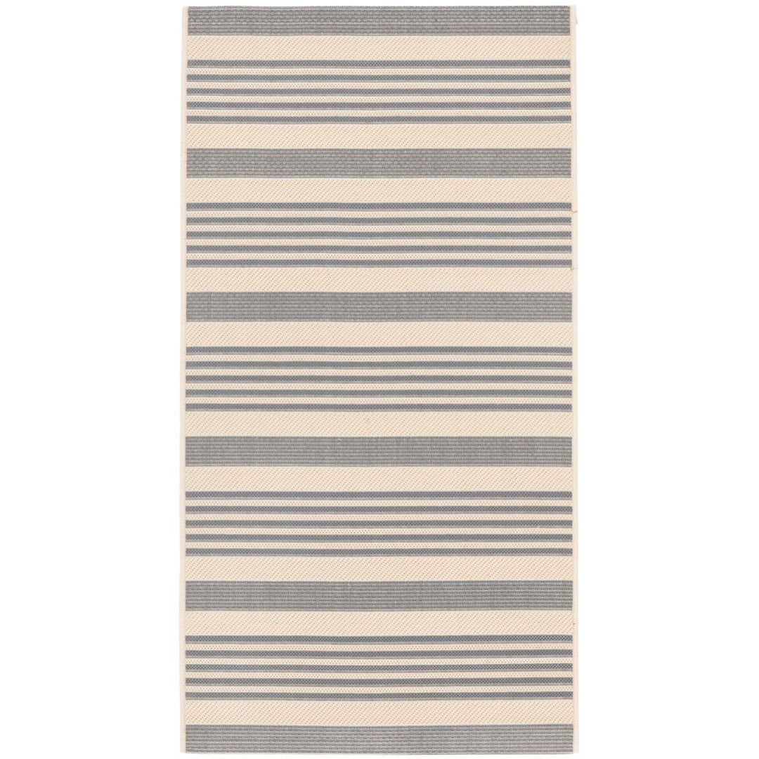 SAFAVIEH Outdoor CY6062-236 Courtyard Grey / Bone Rug Image 1