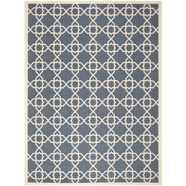 SAFAVIEH Indoor Outdoor CY6032-268 Courtyard Navy / Beige Rug Image 1