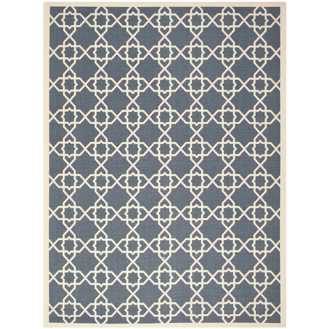 SAFAVIEH Indoor Outdoor CY6032-268 Courtyard Navy / Beige Rug Image 1