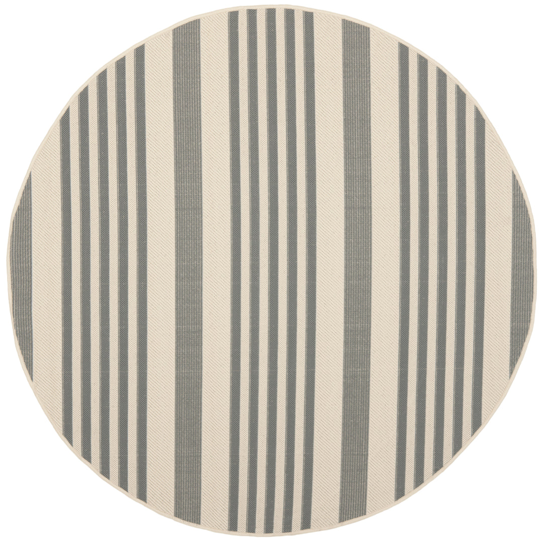 SAFAVIEH Outdoor CY6062-236 Courtyard Grey / Bone Rug Image 6