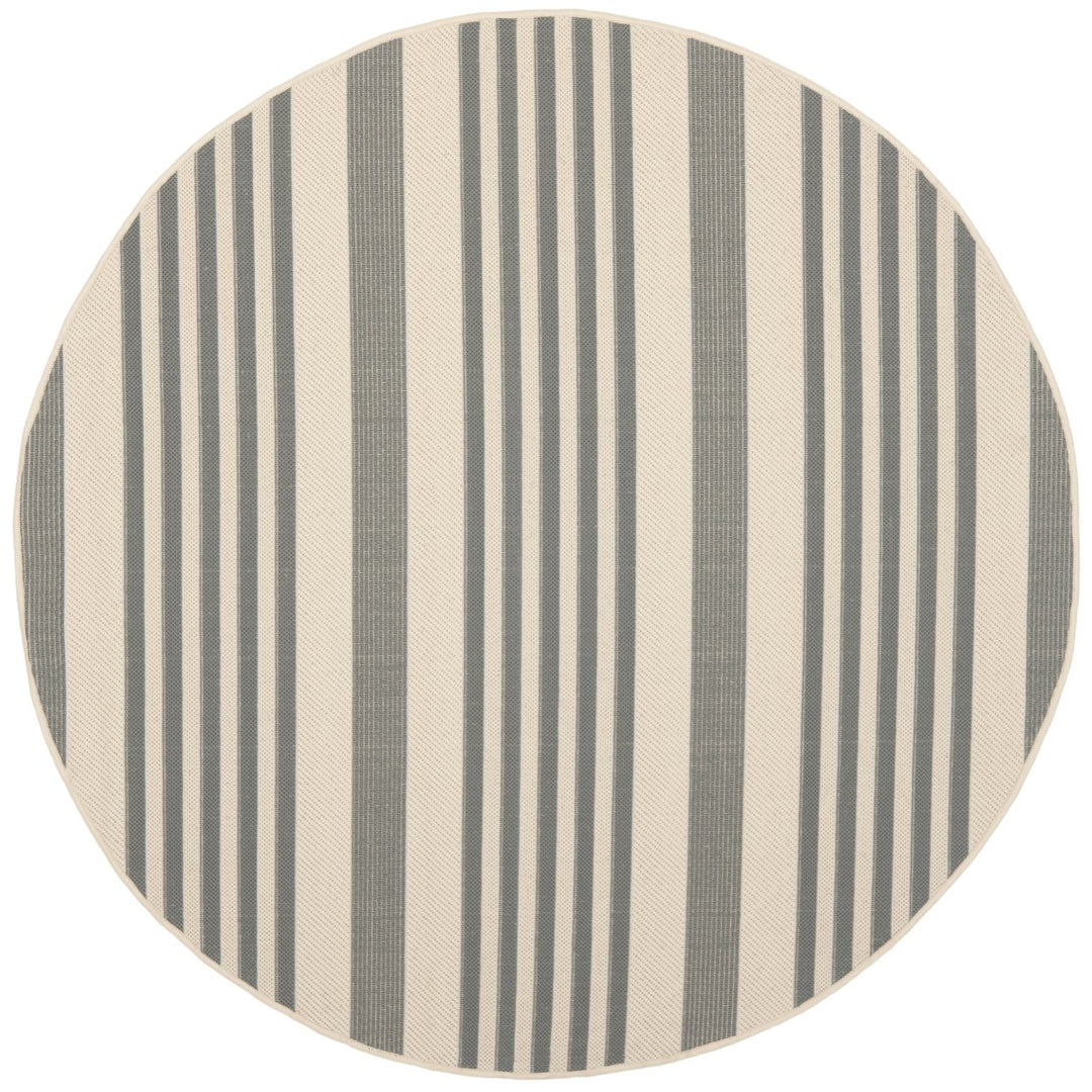 SAFAVIEH Outdoor CY6062-236 Courtyard Grey / Bone Rug Image 1