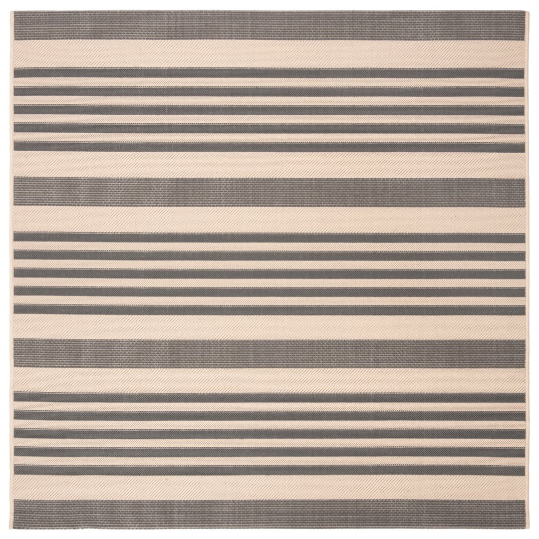 SAFAVIEH Outdoor CY6062-236 Courtyard Grey / Bone Rug Image 1