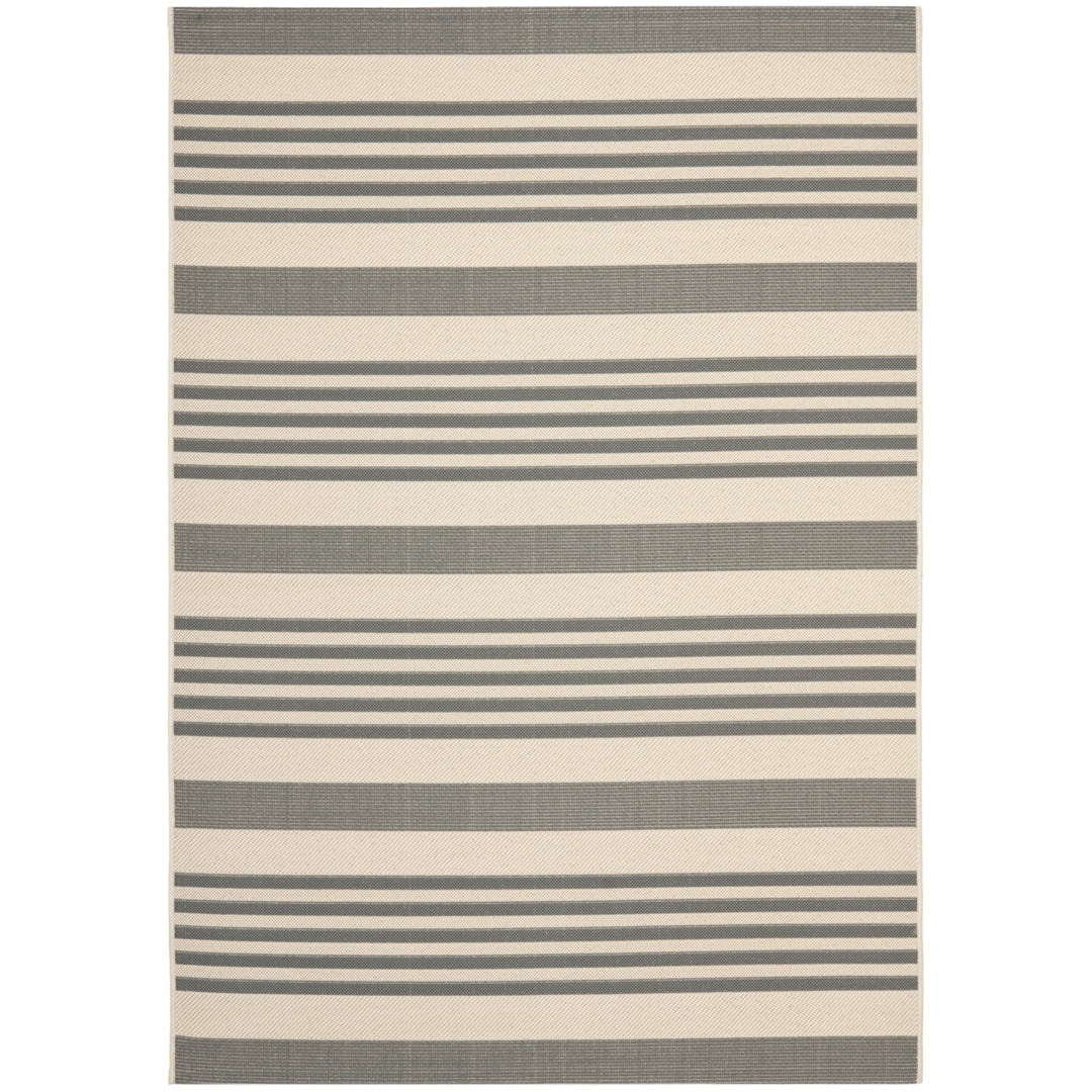 SAFAVIEH Outdoor CY6062-236 Courtyard Grey / Bone Rug Image 8