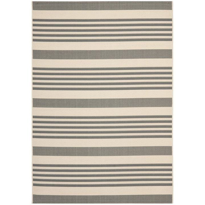 SAFAVIEH Outdoor CY6062-236 Courtyard Grey / Bone Rug Image 8