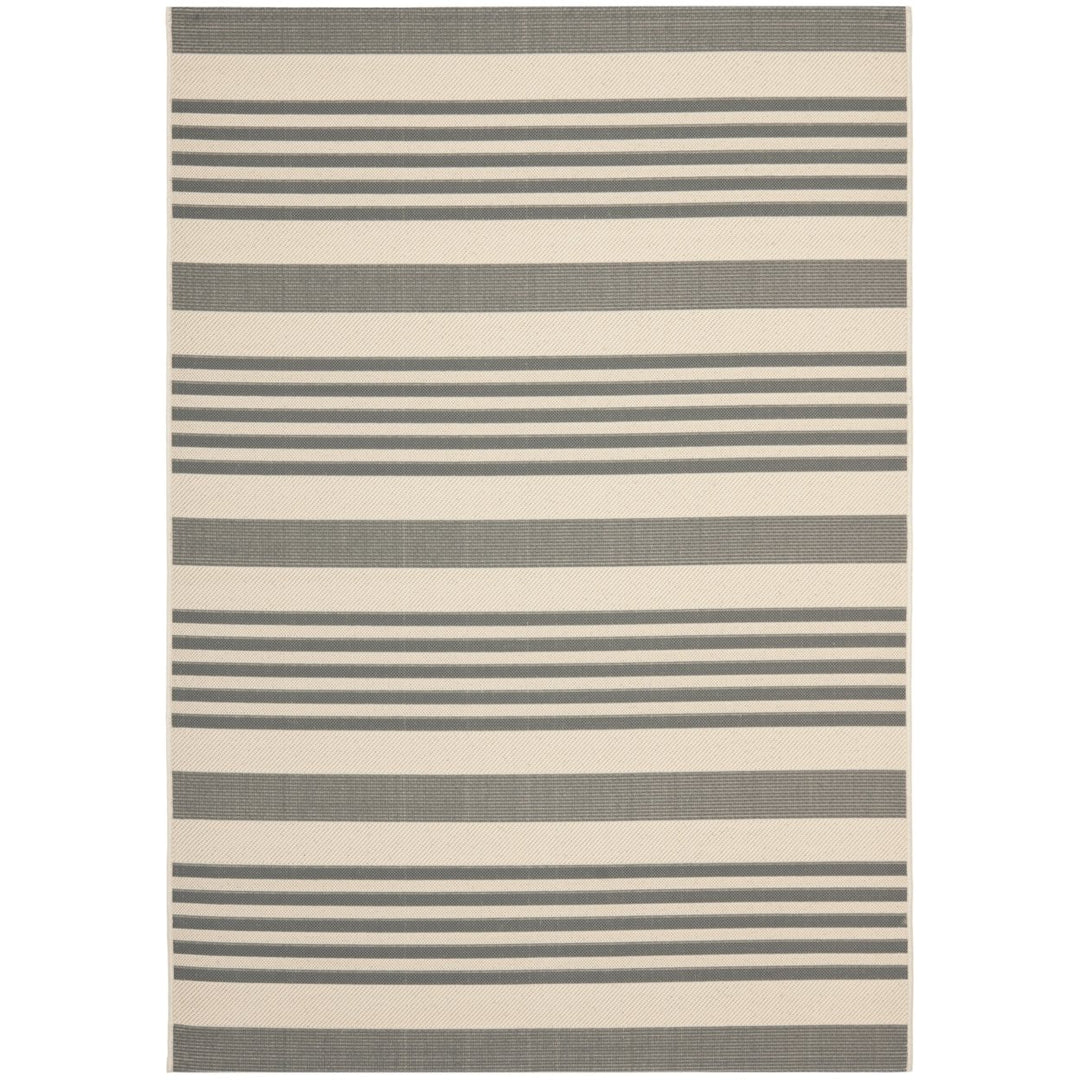 SAFAVIEH Outdoor CY6062-236 Courtyard Grey / Bone Rug Image 1