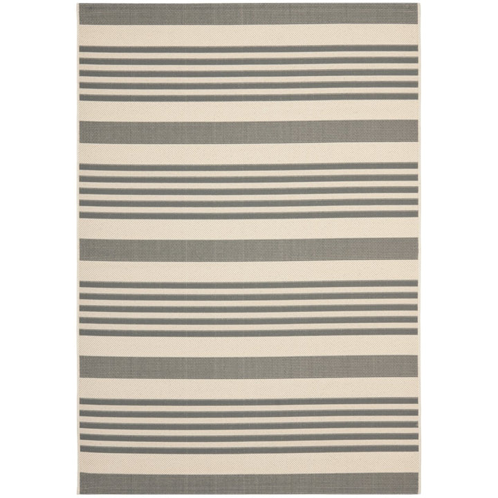 SAFAVIEH Outdoor CY6062-236 Courtyard Grey / Bone Rug Image 1