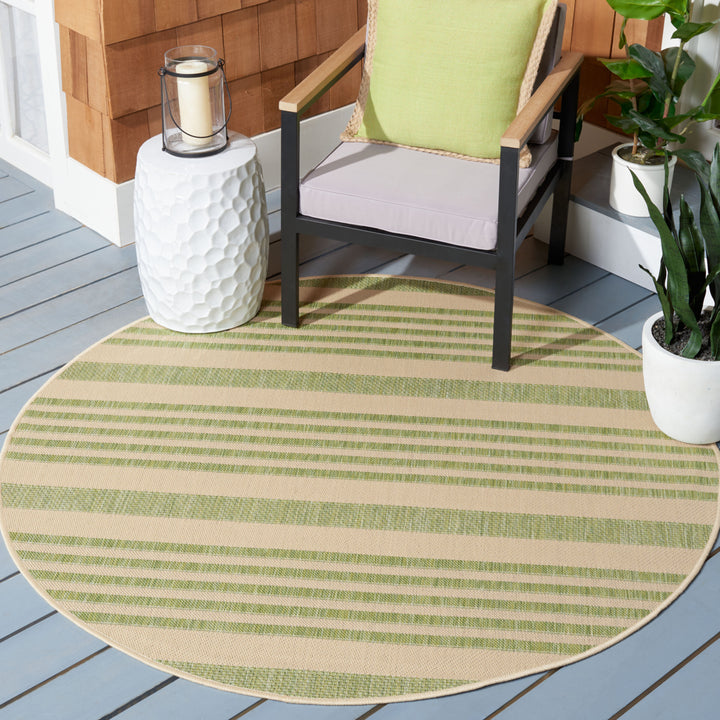 SAFAVIEH Outdoor CY6062-218 Courtyard Beige / Sweet Pea Rug Image 11