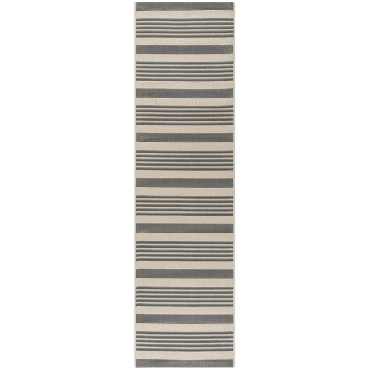 SAFAVIEH Outdoor CY6062-236 Courtyard Grey / Bone Rug Image 11