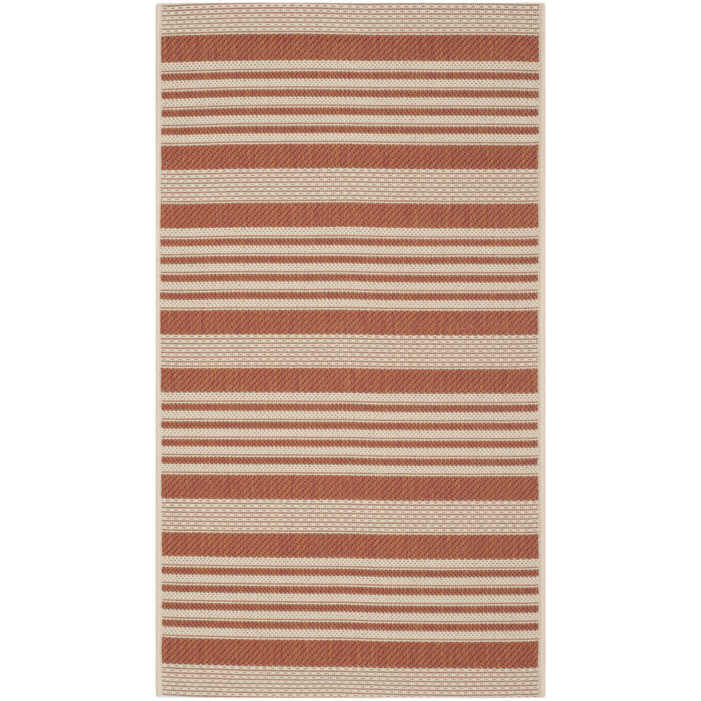 SAFAVIEH Outdoor CY6062-241 Courtyard Terracotta / Beige Rug Image 2