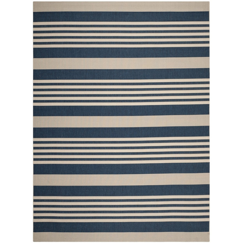 SAFAVIEH Indoor Outdoor CY6062-268 Courtyard Navy / Beige Rug Image 2