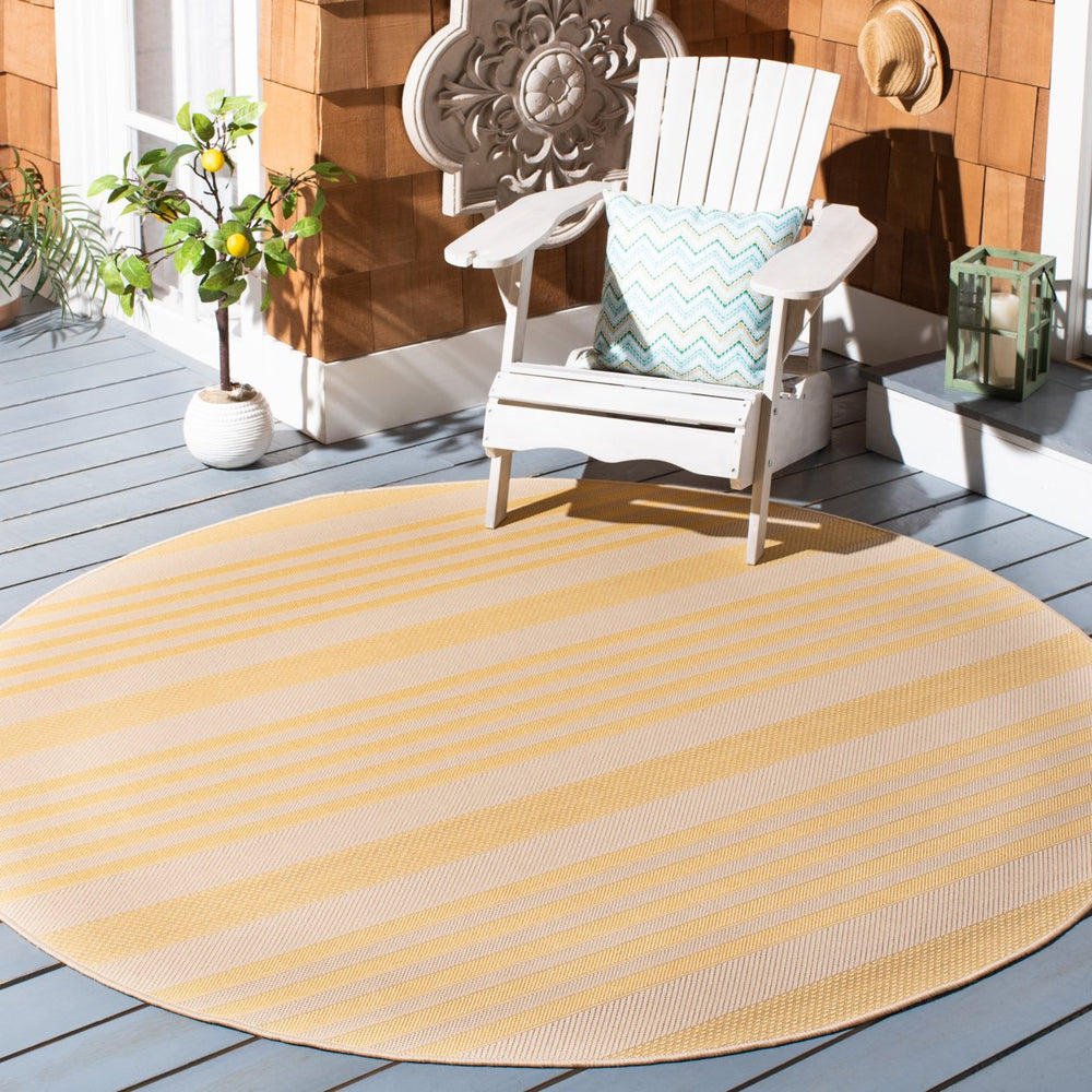 SAFAVIEH Indoor Outdoor CY6062-306 Courtyard Gold / Beige Rug Image 2