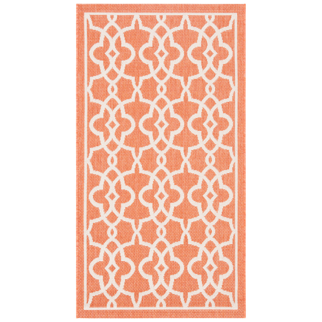 SAFAVIEH Outdoor CY6071-241 Courtyard Terracotta / Beige Rug Image 5