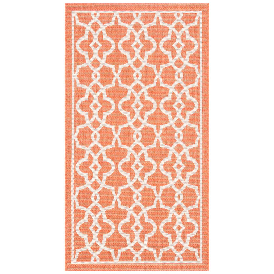 SAFAVIEH Outdoor CY6071-241 Courtyard Terracotta / Beige Rug Image 1