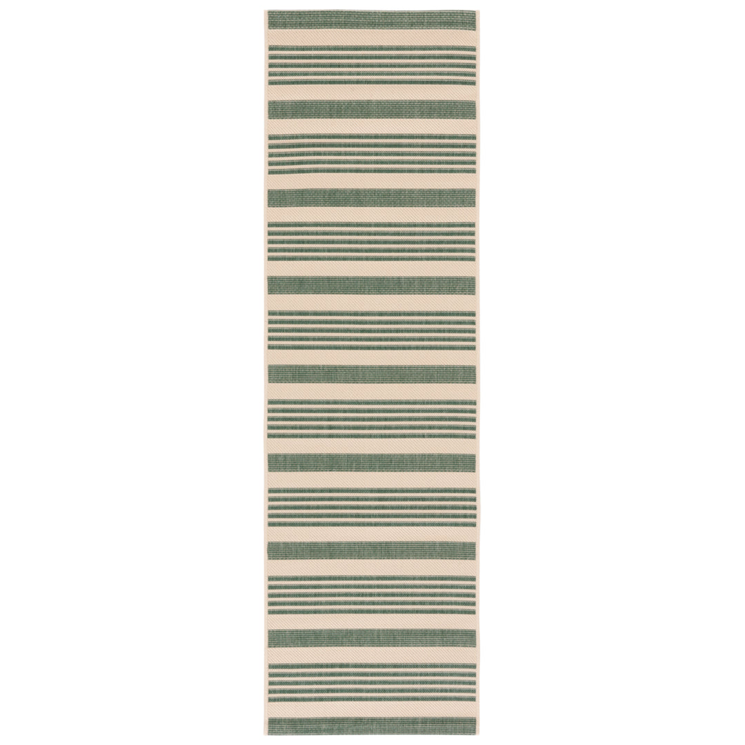 SAFAVIEH Outdoor CY6062-322 Courtyard Beige / Dark Green Rug Image 6