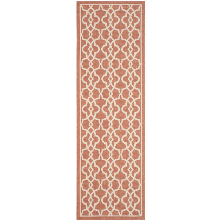 SAFAVIEH Outdoor CY6071-241 Courtyard Terracotta / Beige Rug Image 1