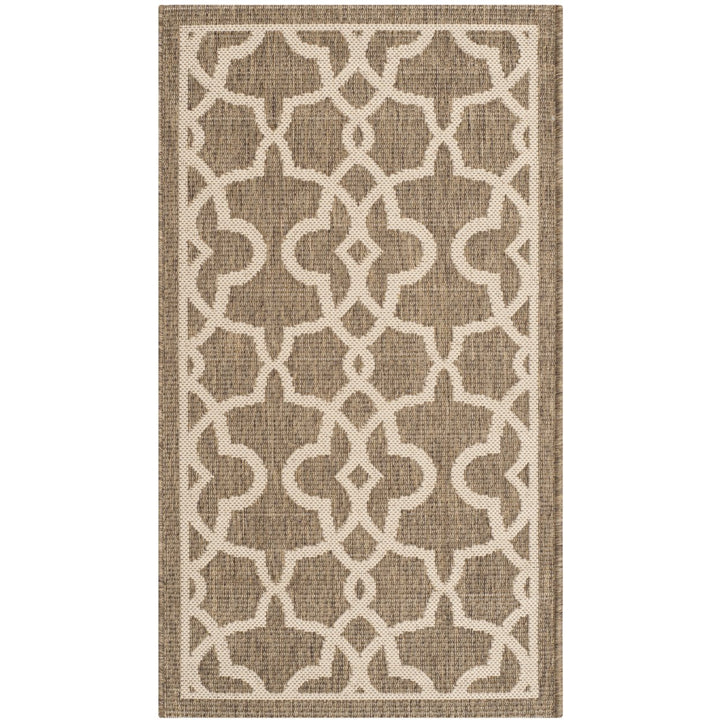 SAFAVIEH Indoor Outdoor CY6071-242 Courtyard Mocha / Beige Rug Image 1