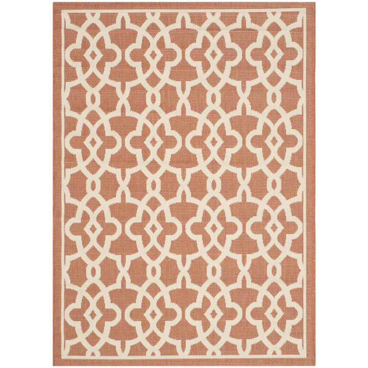 SAFAVIEH Outdoor CY6071-241 Courtyard Terracotta / Beige Rug Image 1